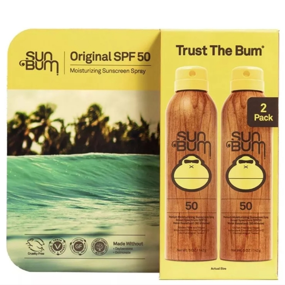 Sun Bum Sunscreen Spray, SPF 50, 5 Ounce (Pack of 2) New